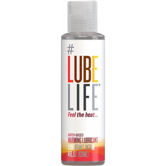 LubeLife Water-Based Warming Lubricant, Personal Warming Lube for Men, Women and Couples, Non-Staining, 4 Fl Oz