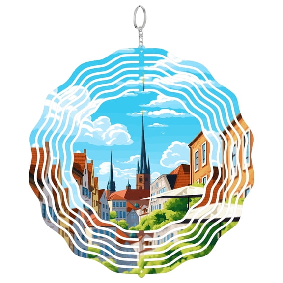 Lubeck Germany Travel 3D Wind Spinner Kinetic Outdoor Yard Gift