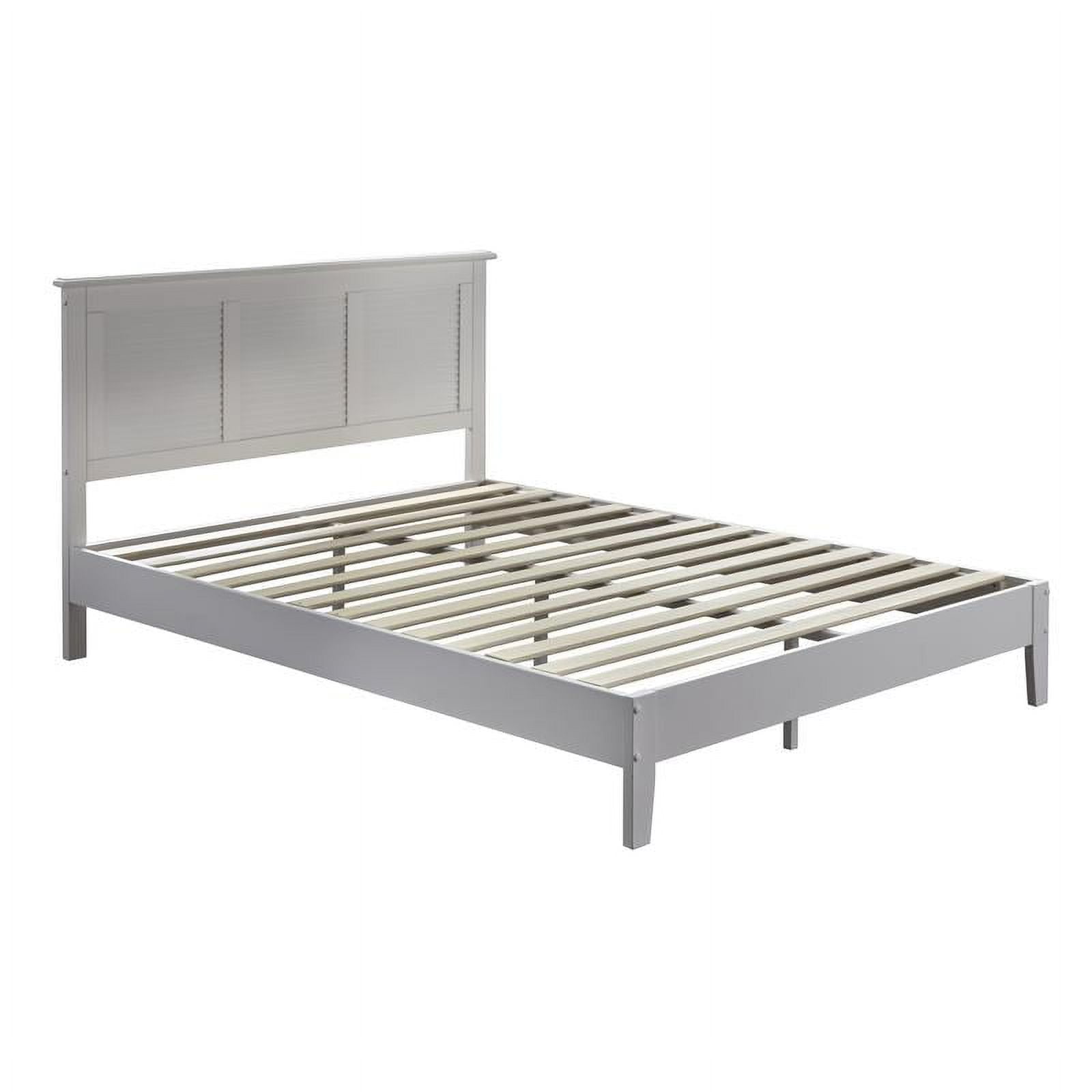 Lubi PWhite Queen Wood Platform Bed