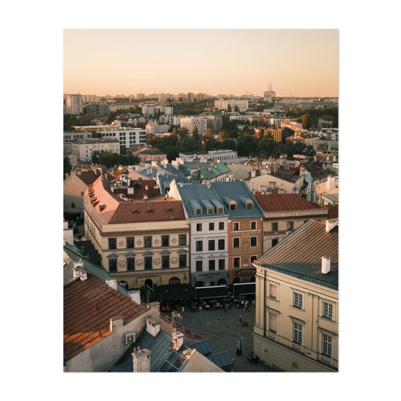 Over Lublin 05 - Lublin Lubelskie Poland Photography Cityscape Architecture Skyline Vintage Street Photography Travel Poster Scenic Unframed Wall Art Print 6 x 8 inches