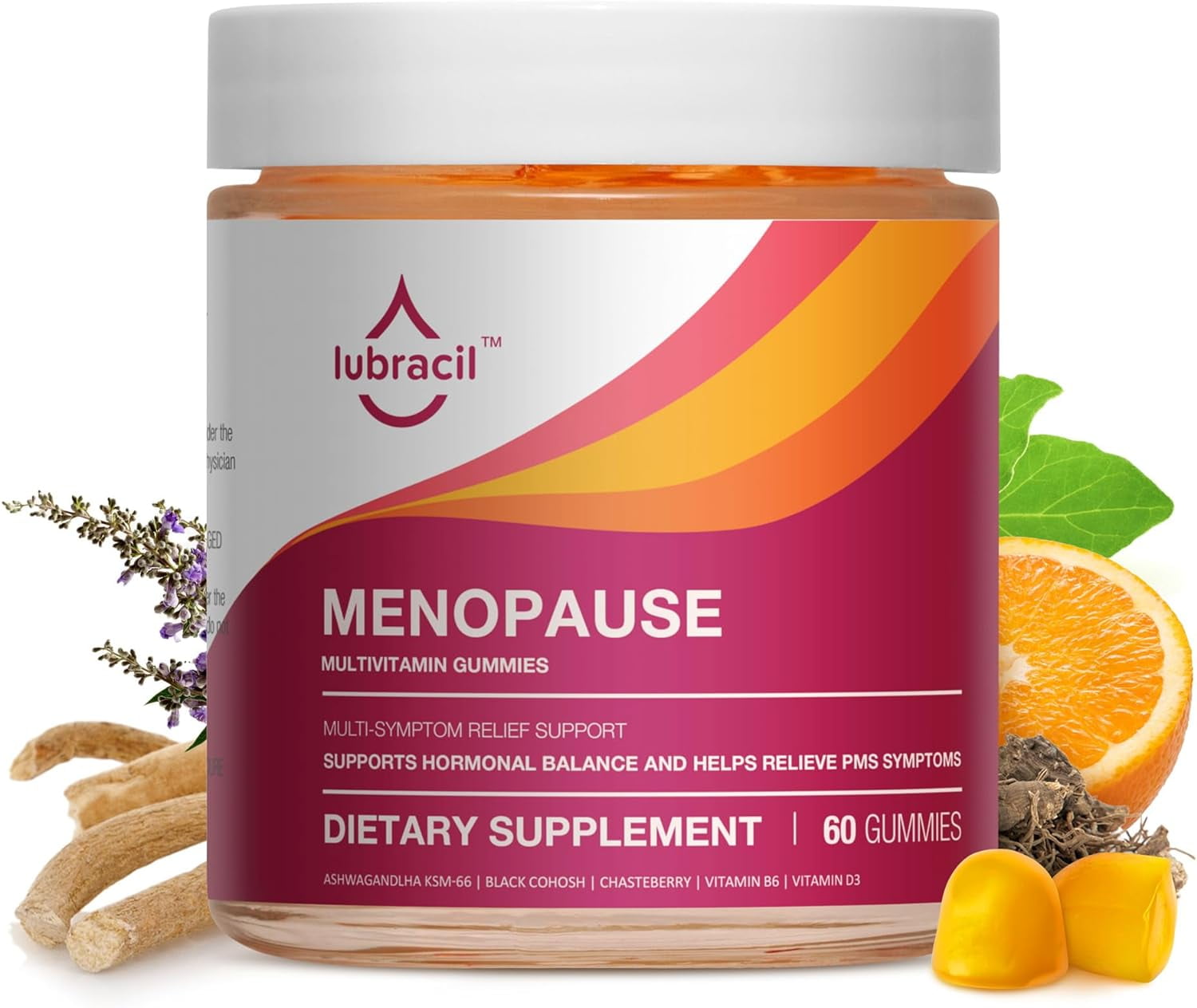 Lubracil Daily Support Menopause Gummies, Menopause Supplements for