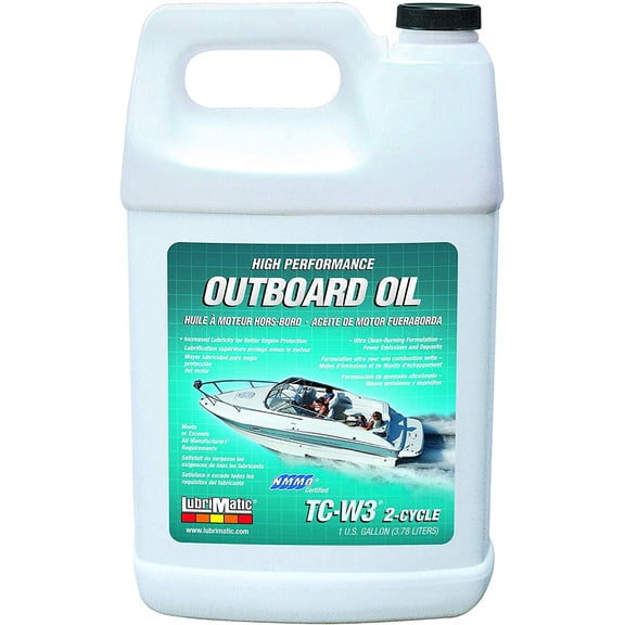 LubriMatic 11592 TC-W3 2-Cycle Ashless Engine Oil for Outboard Motors, 1 Gallon Jug
