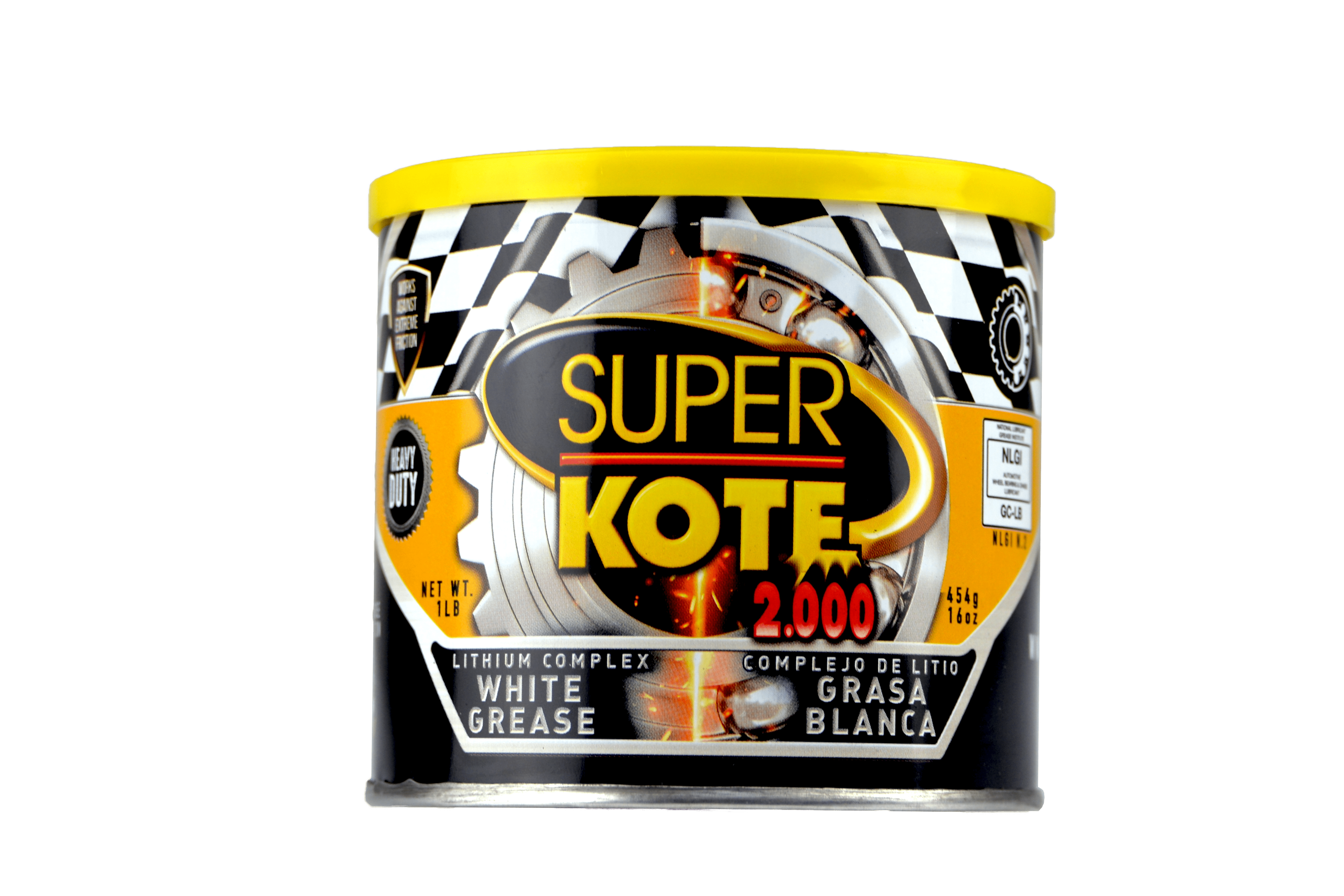Lubricant Grease Superkote 2000 Multipurpose / Lithium Complex / Lubricant /EP/ High Temp / Automotive / Construction / Industry / White / 1lb