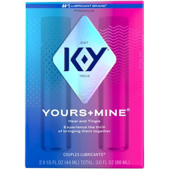 Lubricant for Him and Her K-Y Yours & Mine Couples Lubricant 3 oz (Pack of 2)