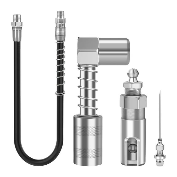 Industrial Grease Adapter Nozzle Couplers Set for Hard Reach Areas Efficient Lubrication Mechanical Fittings Repair Shop