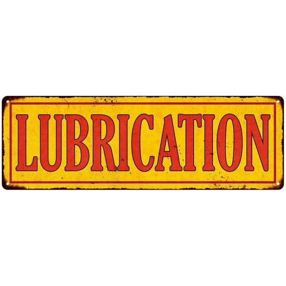 Lubrication in Vintage Looking Metal Sign Shop Oil Gas 6x18 Garage 206180064005