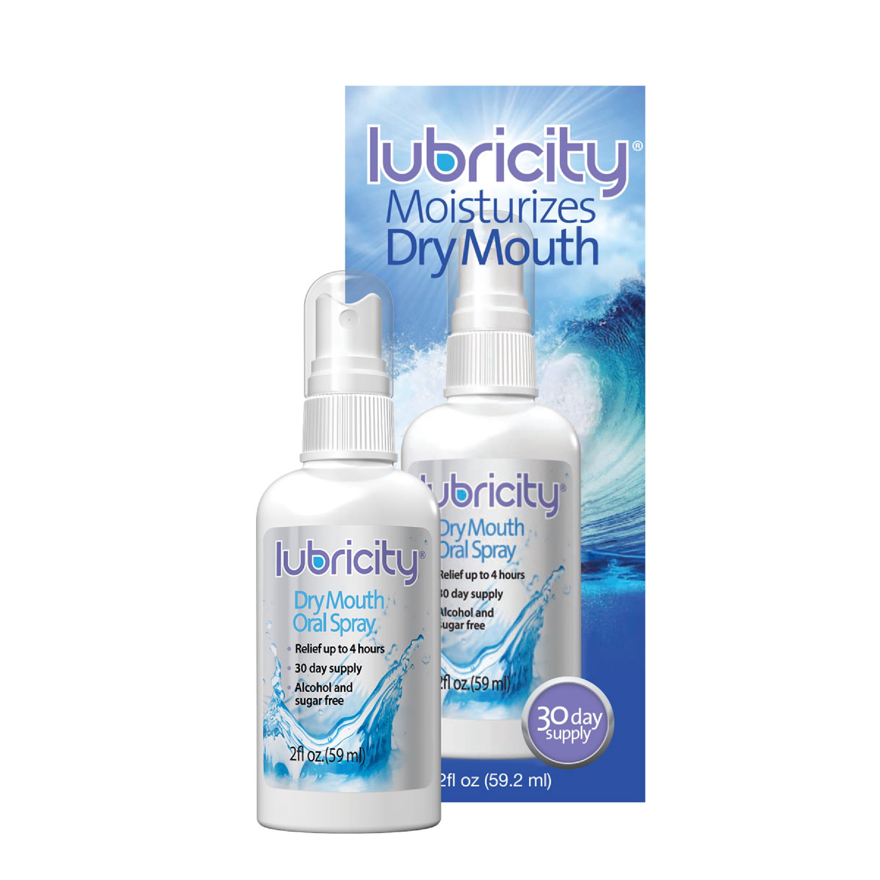 Lubricity Dry Mouth Oral Spray with Xylitol, Flavor Free, 2 Fl Oz 30