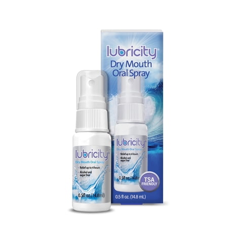 Lubricity Dry Mouth Moisturizing Spray with Xylitol, Flavor Free, .5 Fl Oz, 7-Day Supply