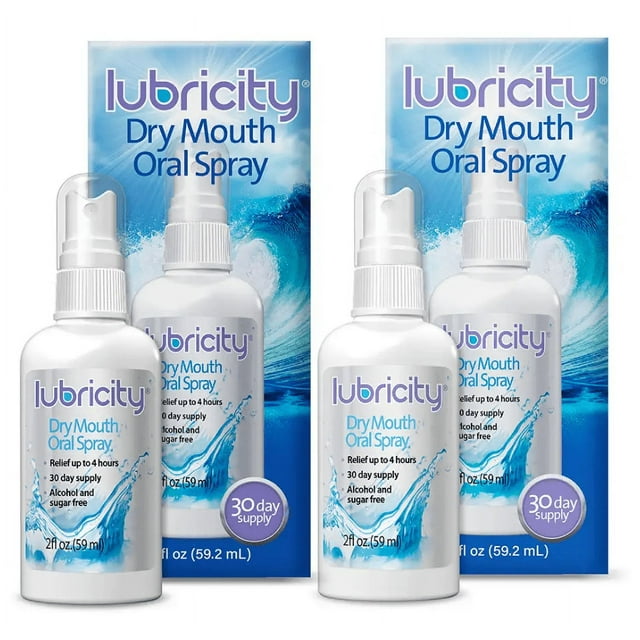 Lubricity Dry Mouth Oral Spray with Xylitol, Flavor Free, TwinPack (2 Fl. Oz. pack of 2) 2
