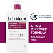 Lubriderm Advanced Therapy Body Lotion, Fragrance Free Moisturizer for Dry Skin, 32 oz