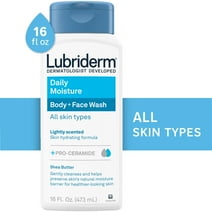 Lubriderm Daily Moisture Body + Face Wash, Light Fragrance, 16 fl. oz