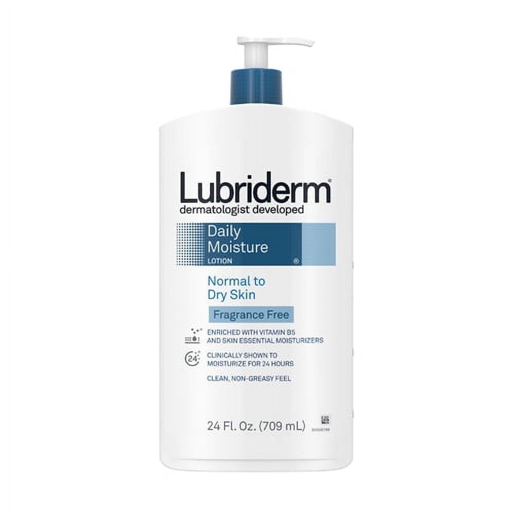 Lubriderm Daily Moisture Body Lotion, Fragrance Free, 24 Oz, 3 Pack