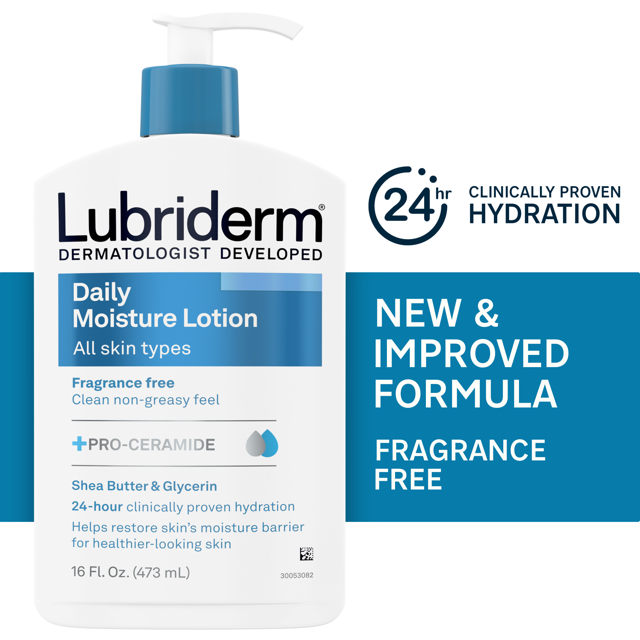Lubriderm Daily Moisture Full Body Lotion, Fragrance-Free Moisturizer, 16 oz - image 1 of 10