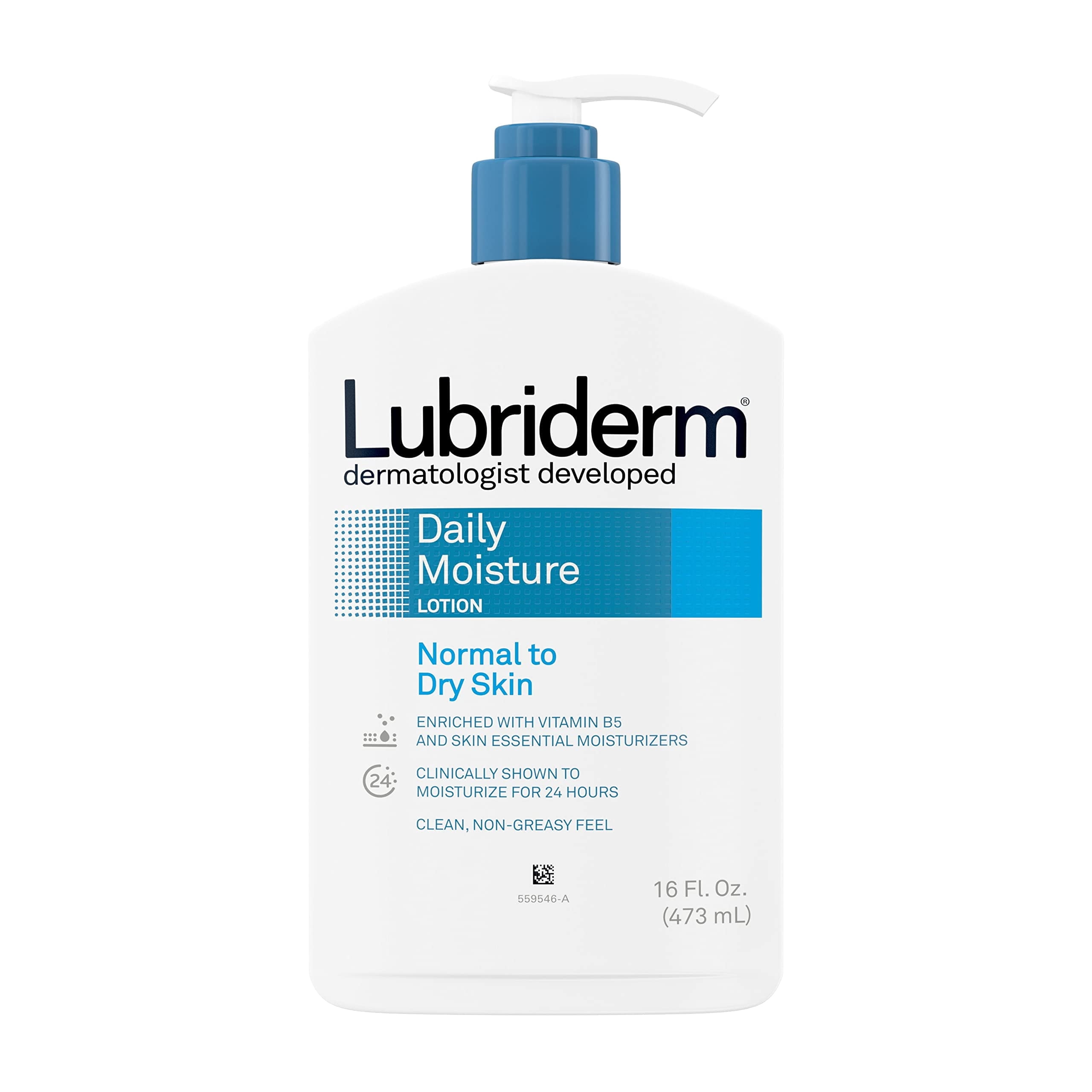 Lubriderm Daily Moisture Hydrating Body and Hand Lotion To Help Moisturize Dry Skin with Pro-Vitamin B5 For Healthy-Looking Skin, Non-Greasy, 16 fl. oz