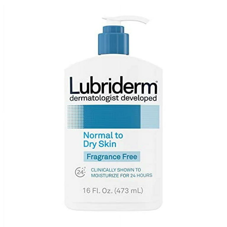 Lubriderm Daily Moisture Hydrating Unscented Body Lotion with Pro-Vitamin  B5 for Normal-to-Dry Skin for Healthy-Looking Skin, Non-Greasy and  Fragrance-Free Lotion, 16 fl. oz 