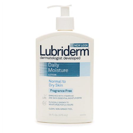 Lubriderm Daily Moisture Lotion For Normal To Dry Skin, Fragrance Free - 16 Oz, 6 Pack