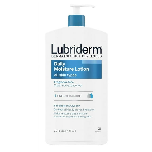 Lubriderm Daily Moisture Lotion Fragrance-Free 24oz Normal-Dry (Pack of 2)