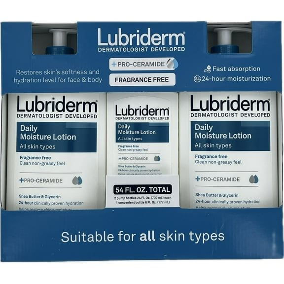 Lubriderm Daily Moisture Lotion Fragrance Free 3-pack