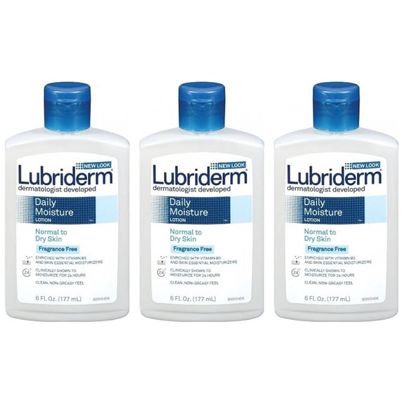Lubriderm Daily Moisture Lotion Fragrance Free 6 Oz (Pack Of 3).