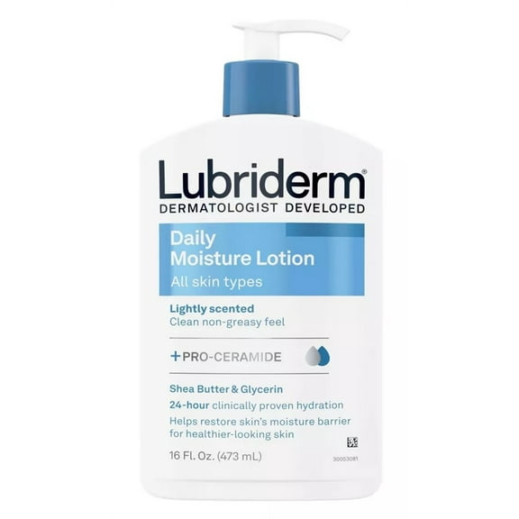 Lubriderm Daily Moisture Lotion Lightly Scented 16 Ounce (473ml) (Pack of 3)