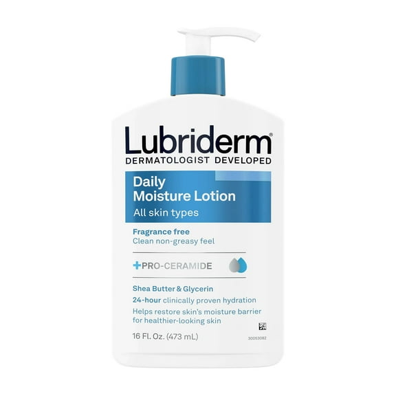 Lubriderm Daily Moisture Lotion for Normal to Dry Skin, Fragrance Free, 16oz