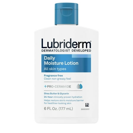 Lubriderm Unscented Daily Moisture Lotion + Pro-Ceramide, 6 fl. oz