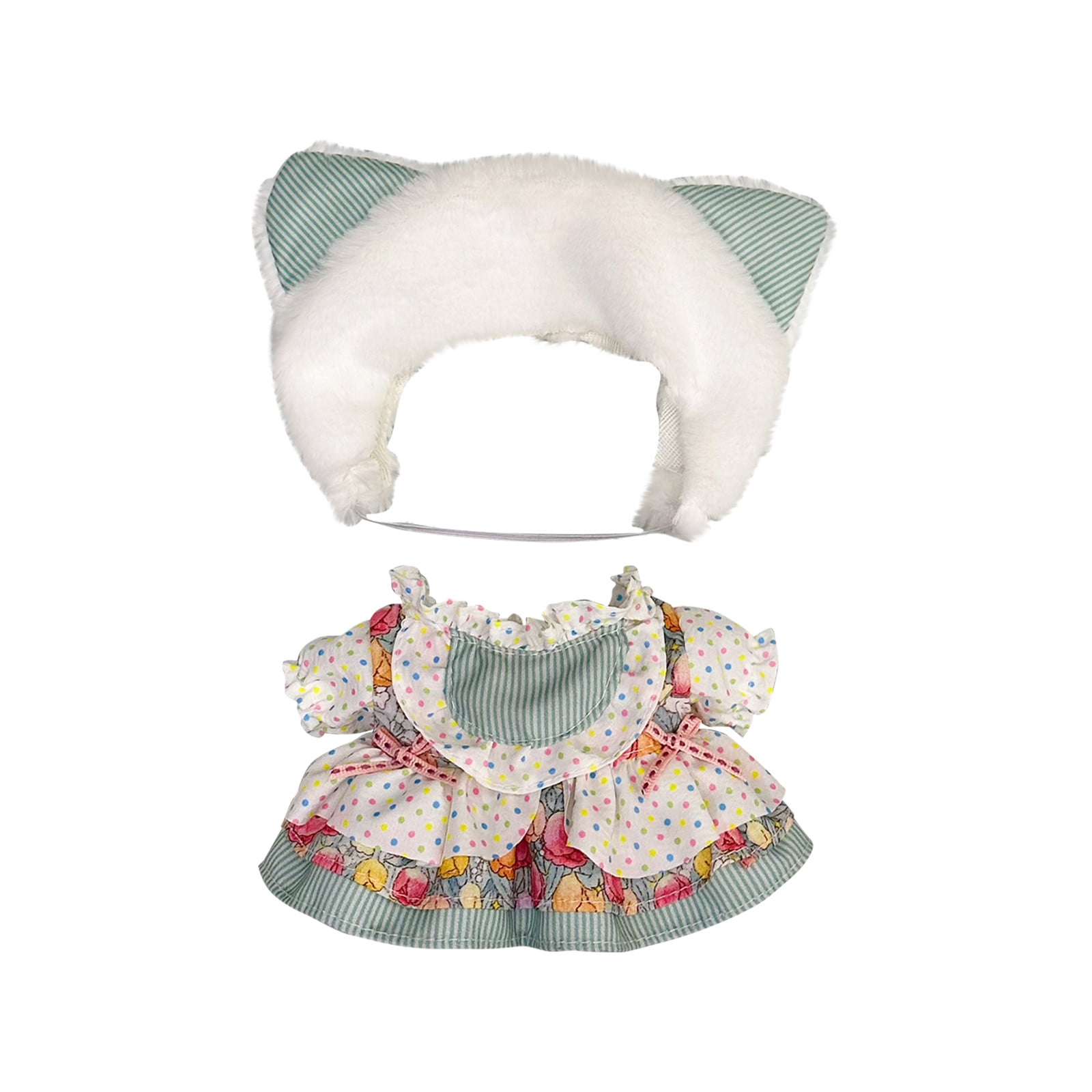 Handmade Crochet Doll Clothes 3-Piece Set For 17cm Dolls - Style K Outfit With Accessories