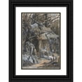 thumbnail image 1 of Luc-Olivier Merson 14x18 Black Ornate Wood Framed Double Matted Museum Art Print Titled - Girard De Roussillon and His Wife Berthe, 1 of 5