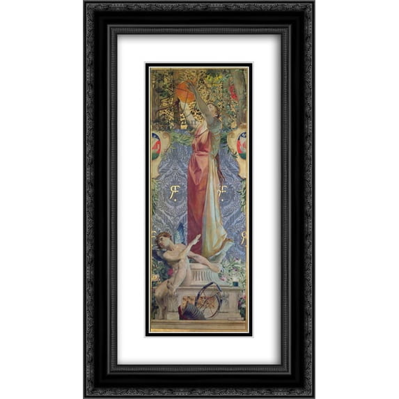 Luc Olivier Merson 2x Matted 14x24 Black Ornate Framed Art Print 'The Lighting for the Celebrations'