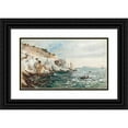 thumbnail image 1 of Luc Raphael Ponson 18x12 Black Ornate Wood Framed Double Matted Museum Art Print Titled - The Corniche of the Pont De La Falom-Monsilie, Marsaille, 1 of 5