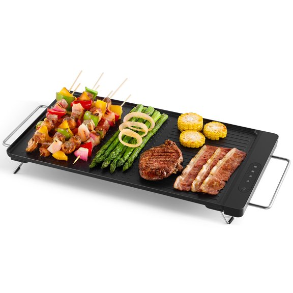 LucGee Electric Griddle with Removable Cooking Plate, Large Griddle Pan Electric with Nonstick Coating, Fast & Even Heating, Dishwasher Safe, Smokeless Grill for Bacon, Steak, Pancake, 19" x 11" Y101