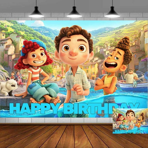 Luca Backdrop Banner Party Supplies Poster Movie Theme Background for Photography Kids Birthday Decorations