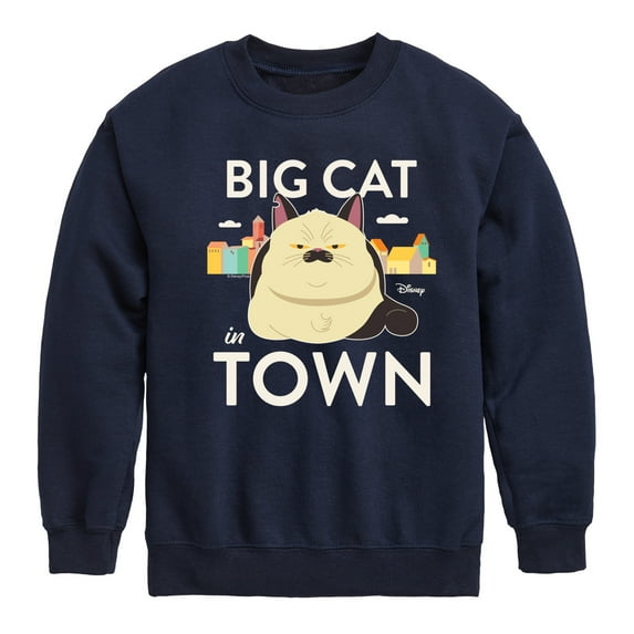 Luca - Big Cat In Town - Toddler And Youth Crewneck Fleece Sweatshirt