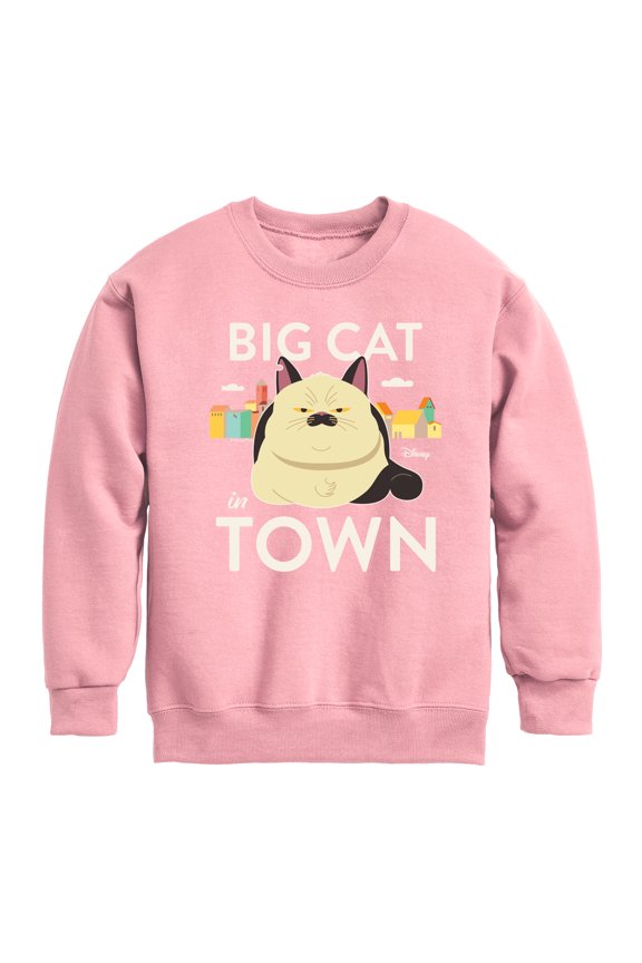 Luca - Big Cat In Town - Toddler And Youth Crewneck Fleece Sweatshirt