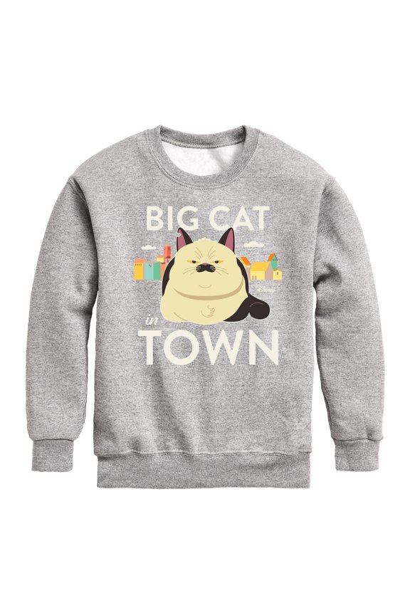 Luca - Big Cat In Town - Toddler And Youth Crewneck Fleece Sweatshirt
