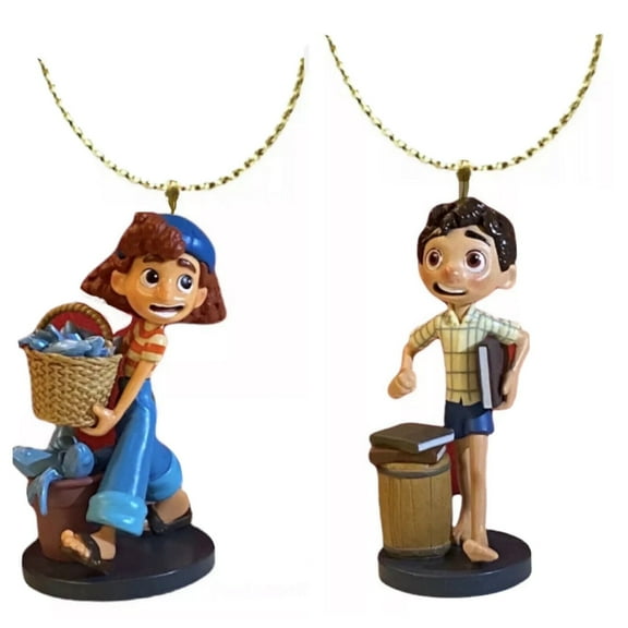 Luca Boy & Giulia Set Disney PVC Ornament Figure Figurine Charm New 3 Dangler