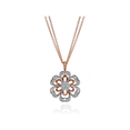 thumbnail image 1 of Luca Carati Diamond Flower Pendant Necklace 18K Rose & White Gold 1.11Cttw, 1 of 5