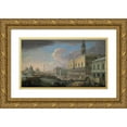 thumbnail image 1 of Luca Carlevarijs 18x12 Gold Ornate Wood Frame and Double Matted Museum Art Print Titled - View of the Molo, Venice, Looking West, 1 of 4