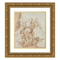 thumbnail image 1 of Luca Giordano 15x17 Gold Ornate Wood Frame and Double Matted Museum Art Print Titled - Study for a Sculpture, 1 of 4
