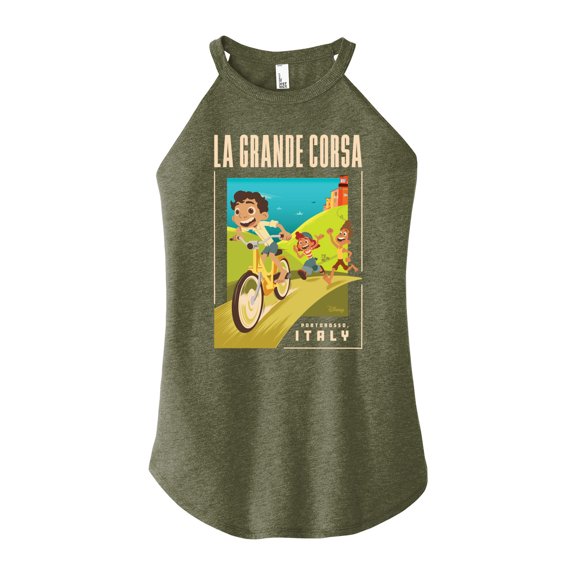 Luca - La Grande Corsa Postcard - Juniors High Neck Tank Top