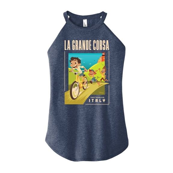 Luca - La Grande Corsa Postcard - Juniors High Neck Tank Top