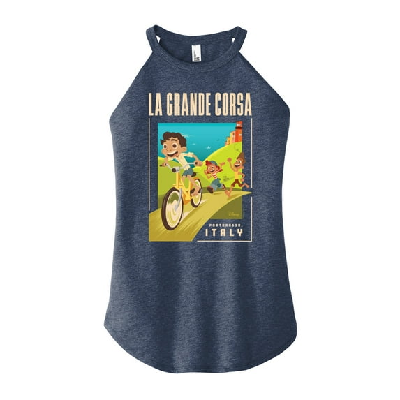 Luca - La Grande Corsa Postcard - Juniors High Neck Tank Top