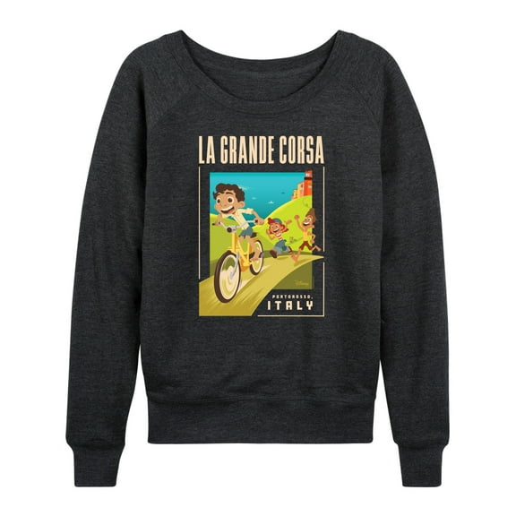 Luca - La Grande Corsa Postcard - Women's Lightweight French Terry Long Sleeve Shirt