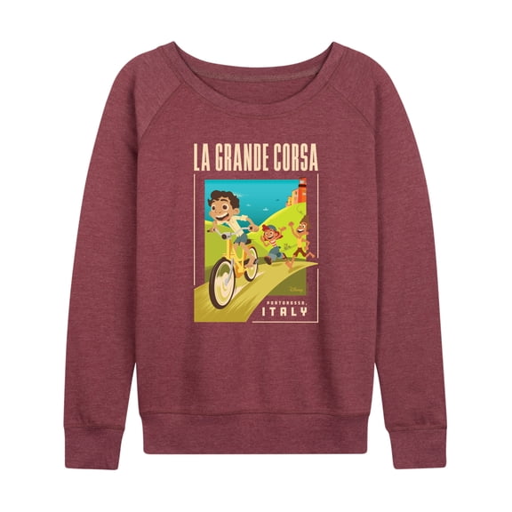 Luca - La Grande Corsa Postcard - Women's Lightweight French Terry Long Sleeve Shirt