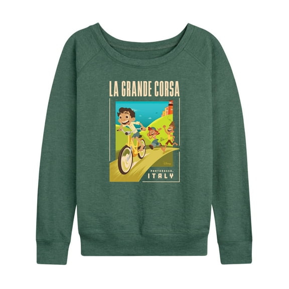 Luca - La Grande Corsa Postcard - Women's Lightweight French Terry Long Sleeve Shirt