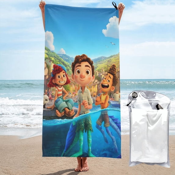 Luca Microfiber Beach Towel, 31.5"x63" Oversized Sand Free Travel Towels Quick Dry Swimming Towel, Lightweight Camping Towel Super Absorbent Pool Towel for Vacation Essentials Gift