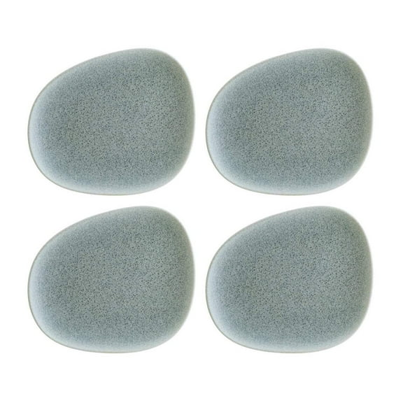 Luca Ocean Matte 7.5" x 6" Organic Blue Vitrified Plate (Set of 4)