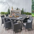 thumbnail image 1 of Luca Outdoor 9 Piece Wicker Square Dining Set, Grey, Silver, 1 of 6