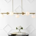 thumbnail image 1 of JONATHAN Y Luca Parisian 53" 7-Light Modern Glam Iron Globe Linear LED Pendant, Brass Gold/White, 1 of 8