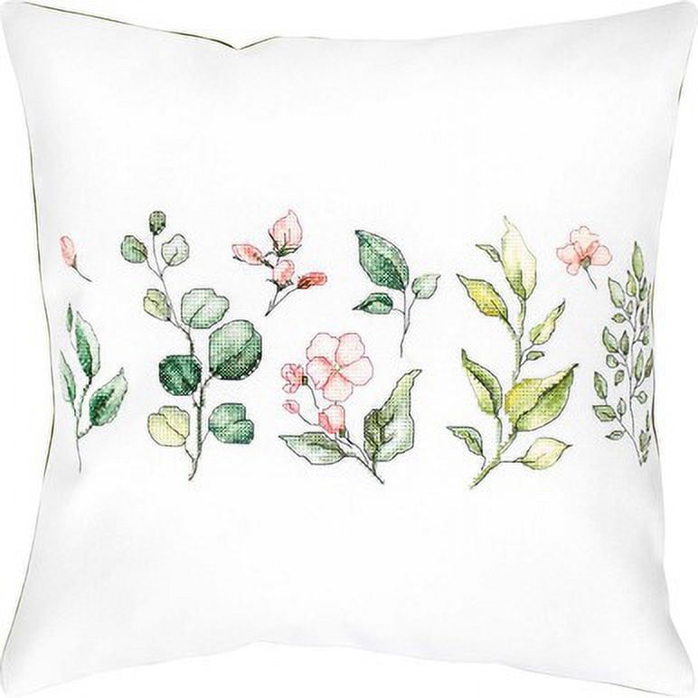 Luca-S Floral Sprigs Pillow Cover Counted Cross-Stitch Kit